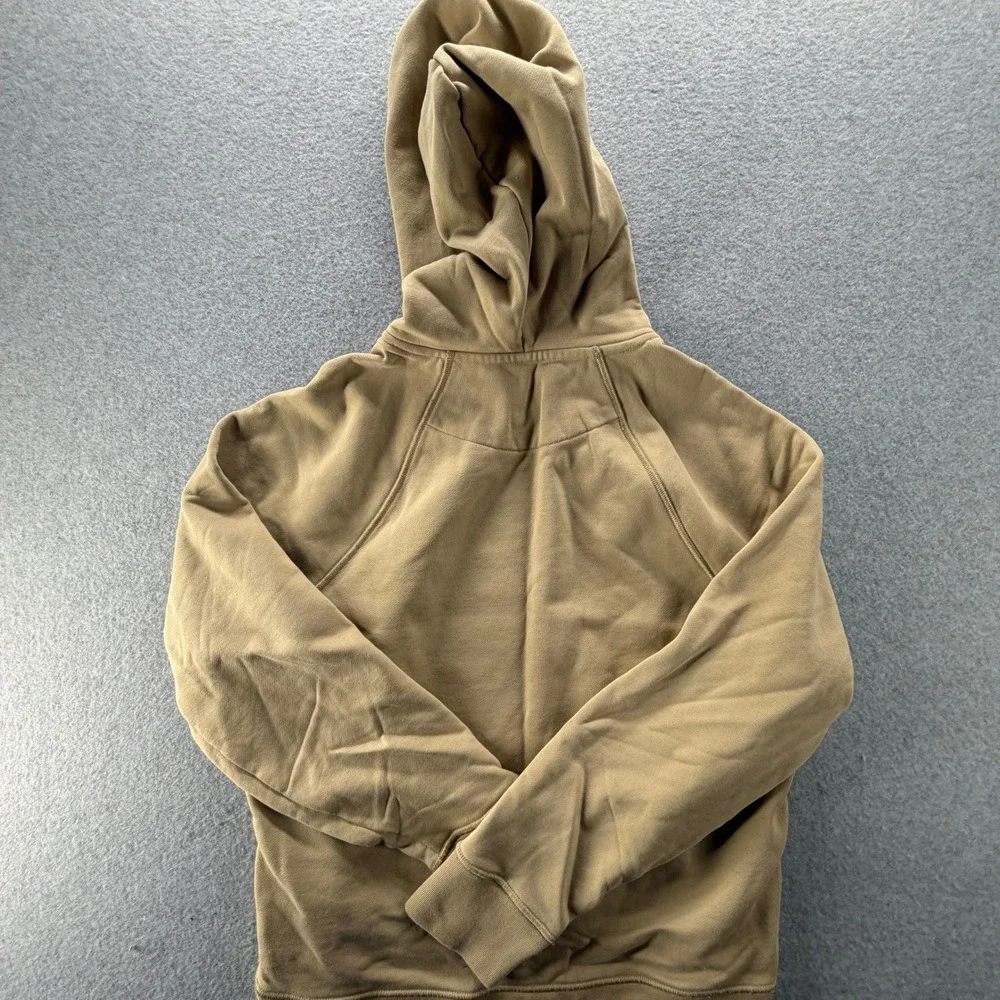 Banana Republic Mens Small Khaki Tan‎ Cotton Blend Raglan Pullover Hoodie Pocket